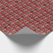 Weihnachtspapier mit rotem Band Geschenkpapier (Ecke)