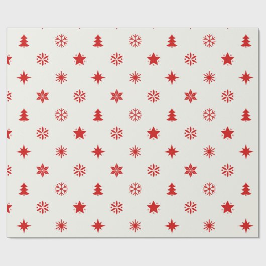 Weihnachtspapier mit rotem Muster Geschenkpapier (Flach)