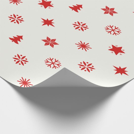 Weihnachtspapier mit rotem Muster Geschenkpapier (Ecke)