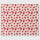 Weihnachtspapier mit rotem Muster Geschenkpapier (Flach)