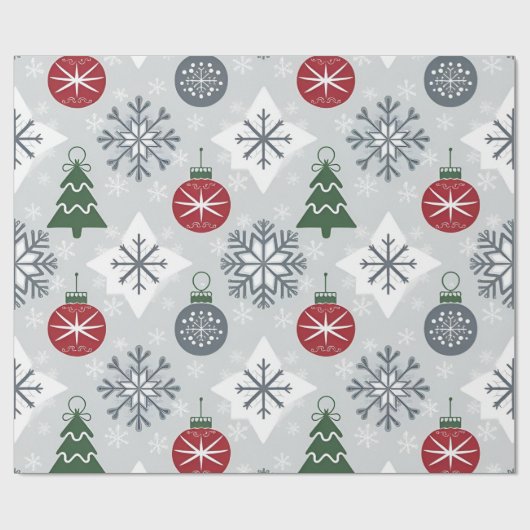 Weihnachtspapier mit Schneeflocken Geschenkpapier (Flach)