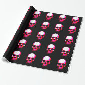 Weihnachtspapier mit schwarzem Skull Geschenkpapier (Ungerollt)