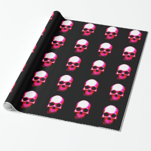 Weihnachtspapier mit schwarzem Skull Geschenkpapier
