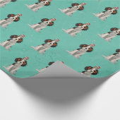 Weihnachtspapier mit Spaniel & Eule Geschenkpapier (Ecke)
