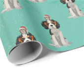 Weihnachtspapier mit Spaniel & Eule Geschenkpapier (Rolleneckpunkt)