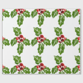 Weihnachtspapier mit Stechpalme Geschenkpapier (Flach)