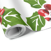 Weihnachtspapier mit Stechpalme Geschenkpapier (Rolleneckpunkt)