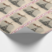 Weihnachtspapier mit Vintage-Weihnachtsmann über P Geschenkpapier (Ecke)