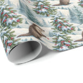 Weihnachtspapier mit Waldotter Geschenkpapier (Rolleneckpunkt)