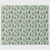 Weihnachtspapier mit Weihnachtsbäumen Geschenkpapier (Flach)