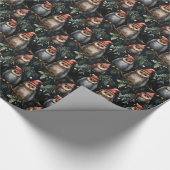 Weihnachtspapier mit Weihnachtsblättern Geschenkpapier (Ecke)