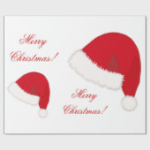 Weihnachtspapier mit Weihnachtsmannmütze Geschenkpapier (Flach)