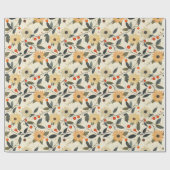 Weihnachtspapier mit weißem Poinsettien Geschenkpapier (Flach)