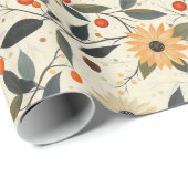 Weihnachtspapier mit weißem Poinsettien Geschenkpapier (Rolleneckpunkt)