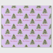 Weihnachtspapier, Personalisierte Lila Weihnachten Geschenkpapier (Flach)
