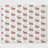 Weihnachtspapier Personalisierter Rotlastwagen Geschenkpapier (Flach)