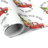 Weihnachtspapier Personalisierter Rotlastwagen Geschenkpapier (Rolleneckpunkt)