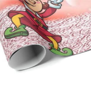 Weihnachtspapier Pfefferminz-Elf Schneemann Geschenkpapier