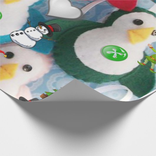 Weihnachtspapier Pinguin Geschenkpapier (Ecke)