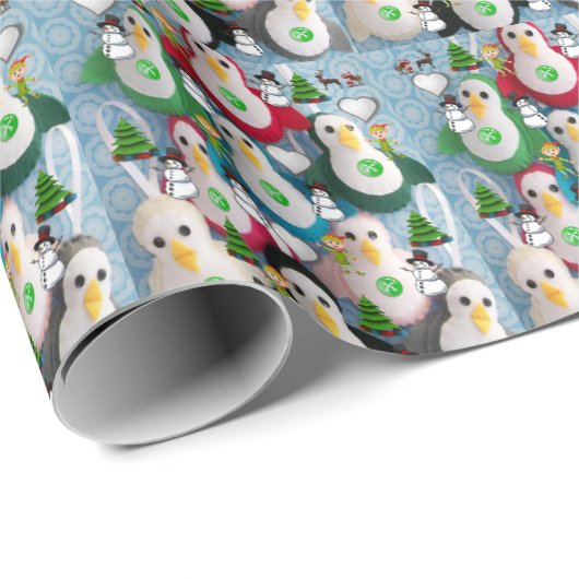 Weihnachtspapier Pinguin Geschenkpapier (Rolleneckpunkt)