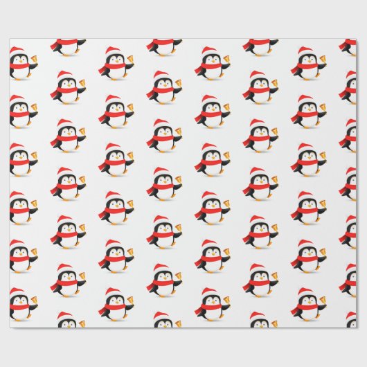 Weihnachtspapier Pinguin Geschenkpapier (Flach)