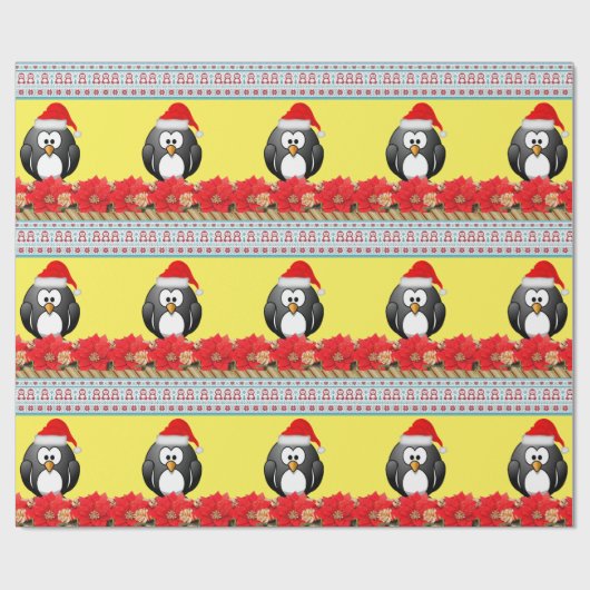 Weihnachtspapier Pinguin Geschenkpapier (Flach)