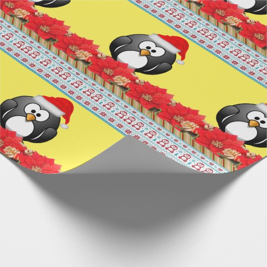 Weihnachtspapier Pinguin Geschenkpapier (Ecke)