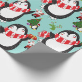Weihnachtspapier Pinguin Geschenkpapier (Ecke)