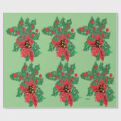 Weihnachtspapier : POINSETTIAS Geschenkpapier (Flach)