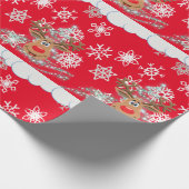 Weihnachtspapier Rentier Red Geschenkpapier (Ecke)