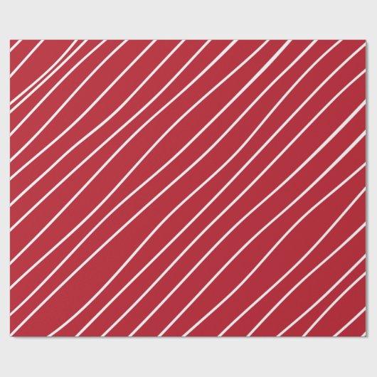 Weihnachtspapier rot mit weißen Streifen Geschenkpapier (Flach)