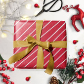 Weihnachtspapier rot mit weißen Streifen Geschenkpapier