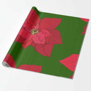 Weihnachtspapier rote Blumen Geschenkpapier