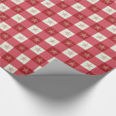 Weihnachtspapier Rote Gingham Schneeflocke Geschenkpapier (Ecke)