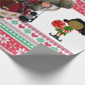 Weihnachtspapier Santa Elf Geschenkpapier (Ecke)