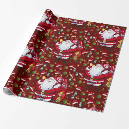 Weihnachtspapier Santa Geschenkpapier (Ungerollt)