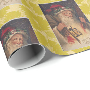 Weihnachtspapier Santa, Vintage Geschenkpapier