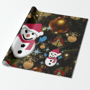 Weihnachtspapier Schneemann Geschenkpapier