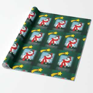 Weihnachtspapier Schneemann Geschenkpapier