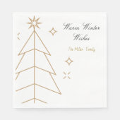 Weihnachtspapier-Serviette mit minimalistischen Bä Serviette (Vorderseite)