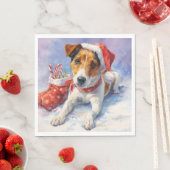 Weihnachtspapier-Serviette mit niedlichem Jack Rus Serviette (Beispiel)