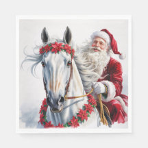 Weihnachtspapier Serviette Santa auf einem weißen