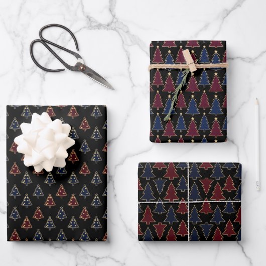 Weihnachtspapier-Set mit 3 Designs Geschenkpapier Set (Vorderseite)