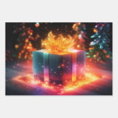 Weihnachtspapier Set mit 3 Geschenken. Geschenkpapier Set (Vorderseite 3)