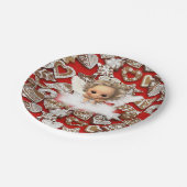 Weihnachtspapier-Teller, Angel Pappteller (Schrägansicht)