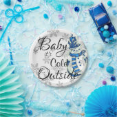 Weihnachtspapier-Teller, Baby, es ist kalt draußen Pappteller (Party)