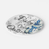 Weihnachtspapier-Teller, Baby, es ist kalt draußen Pappteller (Schrägansicht)