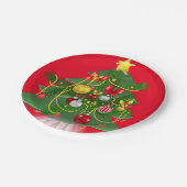 Weihnachtspapier-Teller, Baum Pappteller (Schrägansicht)