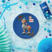 Weihnachtspapier-Teller, Elch Pappteller (Party)