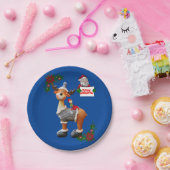 Weihnachtspapier-Teller, Elch Pappteller (Party)